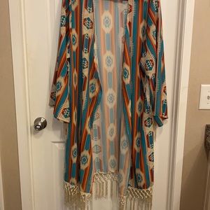 Fringed Crazy Train Kimono